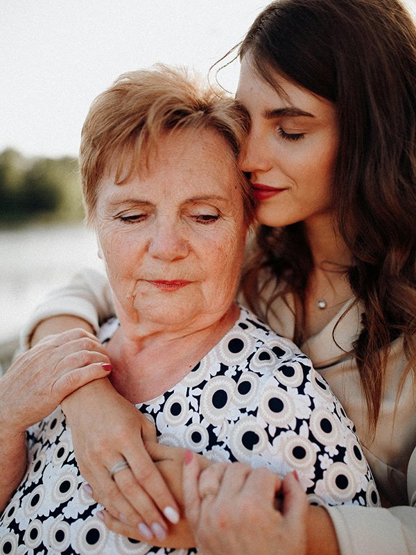 Elderly Person and granddaughter